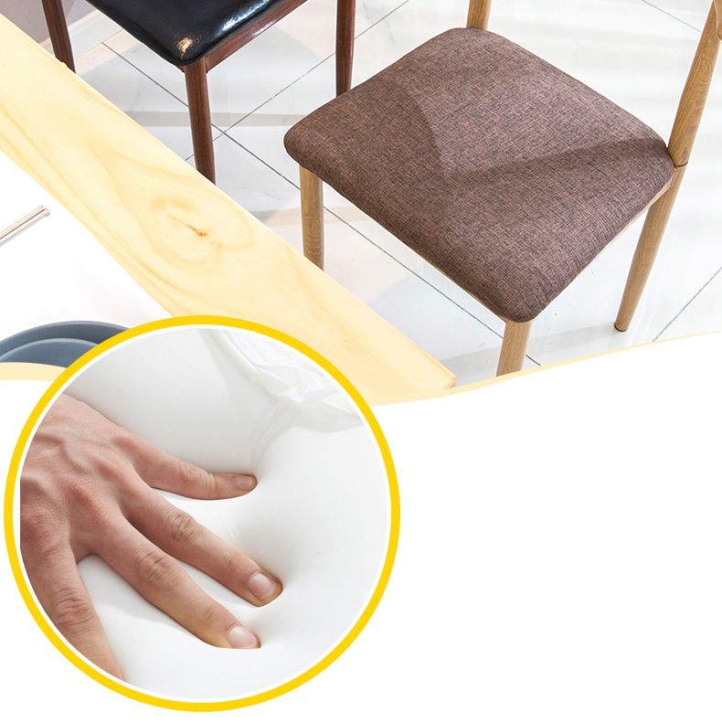 Modern Indoor-Outdoor Dining Chair Metal Armless Upholstered Single Chair Clearhalo ' kitchen&dining_furn' 'Dining Chairs' 'Dining Tables & Seating' 'dining_chair' 'furn' 'furn_dining_chair' 'Furniture' 'furniture_dining_chair' 'Kitchen & Dining Furniture' 'kitchen' 1200x1200_48fa92b1-97ff-4e79-aca5-1d98479962c0