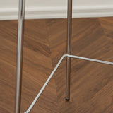 Contemporary Low Back Armless Bar Stool with Silver Metal Base