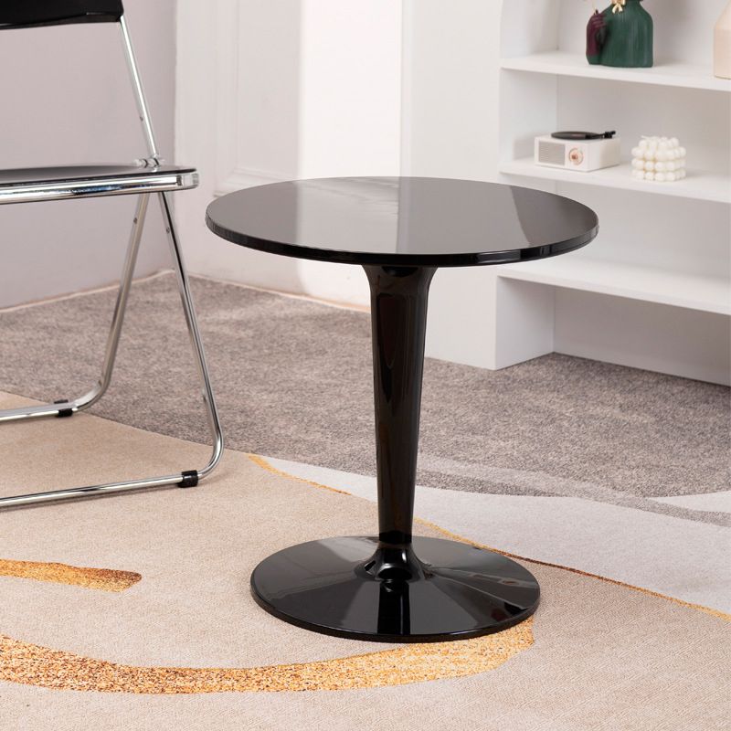 クロスベースデザインアクリル素材モダンスタイルラウンドサイドテーブル