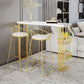 Glam Style 1/3 Pieces Bar Table Set Rectangle Stone Counter Table with Stools for Cafe Clearhalo 'Bar Furniture' 'furn' 'furn_home_bar_bar_sets' 'Furniture' 'Home Bars & Bar Sets' 'home_bar_bar_sets' 'Kitchen & Dining Furniture' 1200x1200_48fbad22-875d-40d8-9efb-5f13fe1481e6