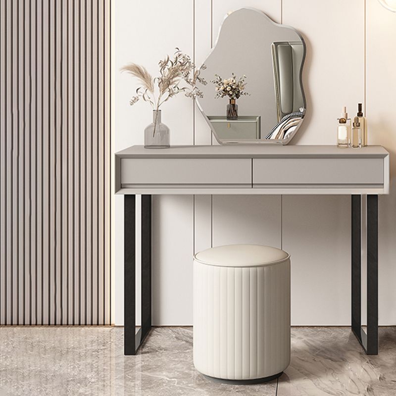 Grau/Weiß 15,74 "W x 29.521" H mit Schubladen zeitgenössischer Make -up -Tisch