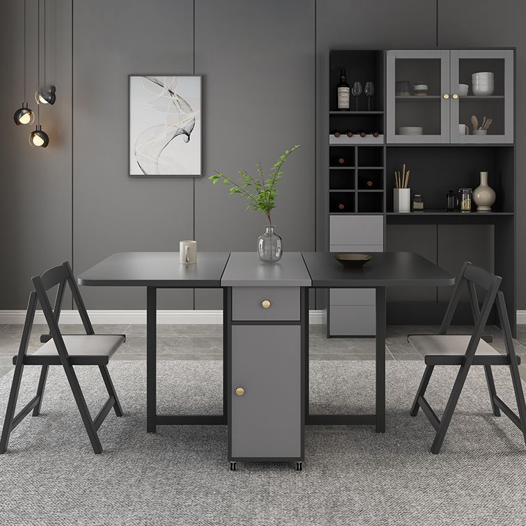 Mid-Century Modern Rectangle Dining Table Drop-Leaf Table with Ash Solid Wood Base,59"L x 29.1"H Clearhalo ' dining_table' 'Dining Tables & Seating' 'Dining Tables' 'furn' 'furn_dining_table' 'Furniture' 'furniture_dining_table' 'Kitchen & Dining Furniture' 'kitchen&dining_furn' 'kitchen' 'kitchen_dining_table' 1200x1200_48fbed4a-5dec-4ce6-9b6e-01795b0330a0