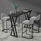 Pub Dining Set 1/5 Pcs Modern Bar Table in Black Base with Upholstered Stools