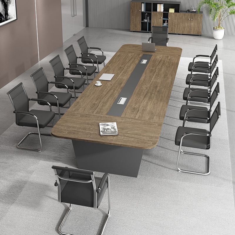 Wooden Curved Writing Desk Industrial Style Cable Management Office Desk Clearhalo 'furn' 'furn_office_desk' 'Furniture' 'Office Desks' 'Office Furniture' 'office_desk' 1200x1200_48ffa1a9-66cb-4046-b48b-47066c867da3