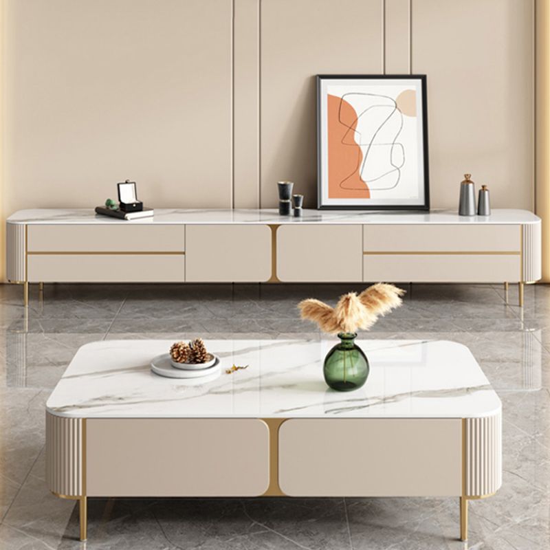 Contemporary TV Console Stone Media Console Enclosed Storage Console with Drawer Clearhalo 'furn' 'furn_tv_stands_entertainment_centers' 'Furniture' 'Living Room Furniture' 'TV Stands & Entertainment Centers' 'TV Stands & Media Storage Furniture' 'tv_stands_entertainment_centers' 1200x1200_4900df5b-1bfe-4c51-b2b2-9115a6ec3bb5