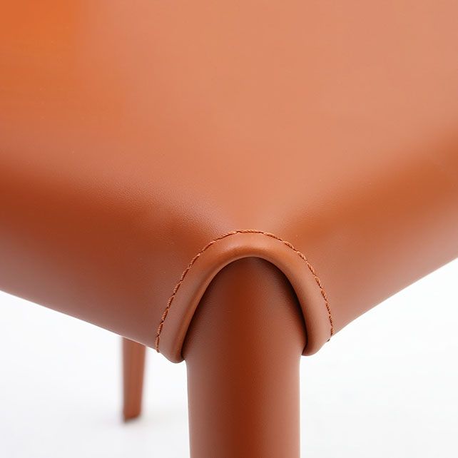 Silla de silla de comedor de cuero contemporánea en acabado mate para casa