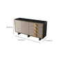 Scheda laterale Glam 4-Drawer Abbazzine nera a 2 porte con base di metallo
