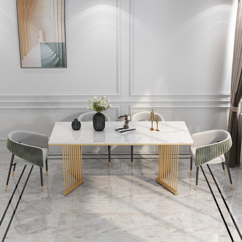 Glam 1/5/7 Pieces Dining Set Rectangle Stone Dining Table for Dining Room Clearhalo 'Dining Room Sets' 'Dining Tables & Seating' 'dining_room_set' 'furn' 'furn_dining_room_set' 'Furniture' 'furniture_dining_room_set' 'Kitchen & Dining Furniture' 1200x1200_4903a82f-1575-4336-9a50-ff3253df967d