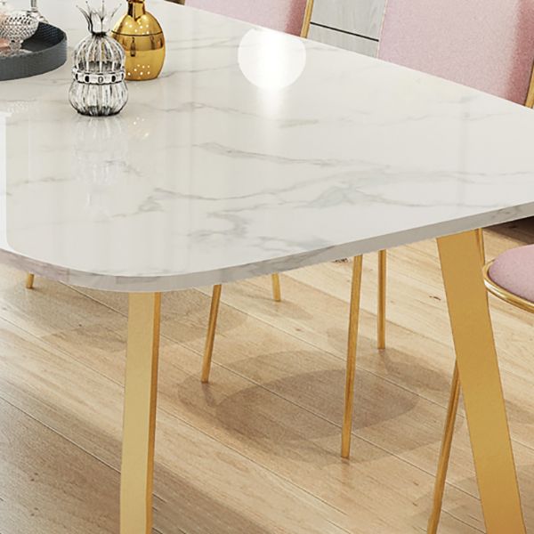 Metal Traditional Luxury Rectangle Indoor Table Sintered Stone Dining Table with Sled Base Clearhalo ' dining_table' 'Dining Tables & Seating' 'Dining Tables' 'furn' 'furn_dining_table' 'Furniture' 'furniture_dining_table' 'Kitchen & Dining Furniture' 'kitchen&dining_furn' 'kitchen' 'kitchen_dining_table' 1200x1200_49040cbf-0940-4287-9c32-b175edf45633