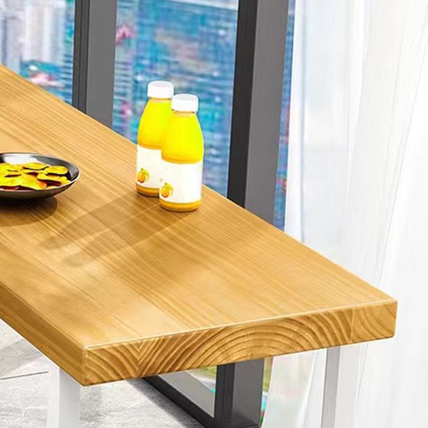 Modern White Iron Bar Dining Table Rectangle Pine Wood Indoor Bistro Table Clearhalo 'Bar Furniture' 'Bar Tables' 'bar_tables' 'furn' 'furn_bar_tables' 'Furniture' 'furniture_bar_tables' 'Kitchen & Dining Furniture' 1200x1200_49042e0b-5059-4e39-92a6-635acf0772eb