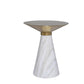 Glam Round Stainless Steel Side Table Fade-Resistant Pedestal Sofa End Table