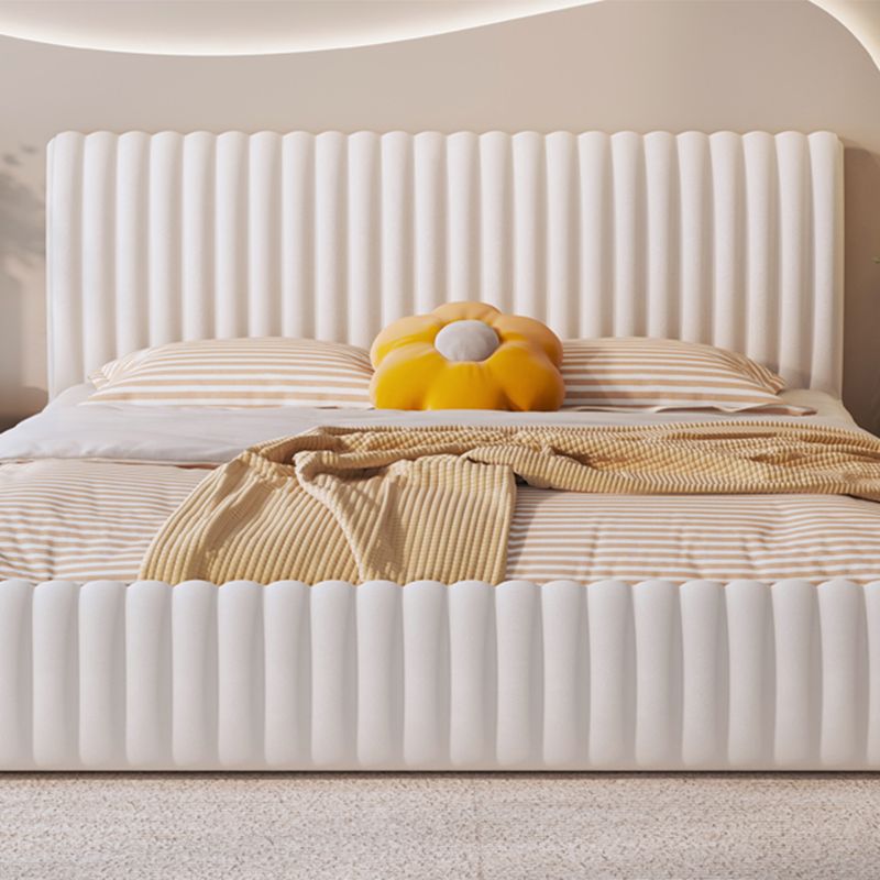 Contemporary Solid Color Mattress Included with Headboard Rectangular Standard Bed