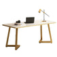 29"H Glam Writing Desk Rectangular Office Desk with Metal Legs Clearhalo 'furn' 'furn_office_desk' 'Furniture' 'Office Desks' 'Office Furniture' 'office_desk' 1200x1200_4905264c-fdb9-4811-b747-5b33241122ba