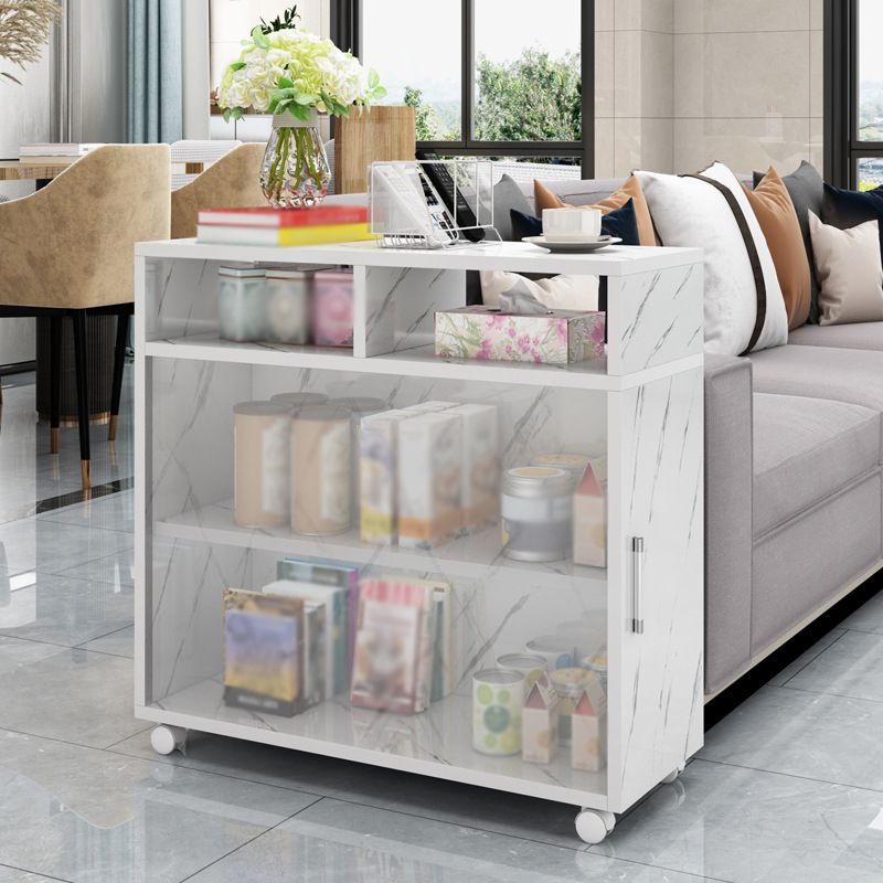 Eigentijdse rechthoekige eindtafel houten bijzettafel met opslag