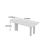 Modern Stone Top Oval Dinette Table Wood Tripod Base Dining Table in White Clearhalo 'Dining Tables & Seating' 'Dining Tables' 'dining_table' 'furn' 'furn_dining_table' 'Furniture' 'furniture_dining_table' 'Kitchen & Dining Furniture' 'kitchen' 'kitchen_dining_table' 1200x1200_490630eb-456b-4e6d-ad85-a454c4d42023
