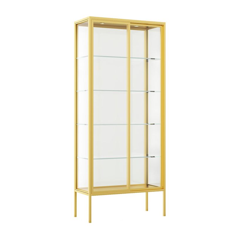Glam Curio Curio Cabine in metallo Porte in vetro Armadio a buffet per soggiorno