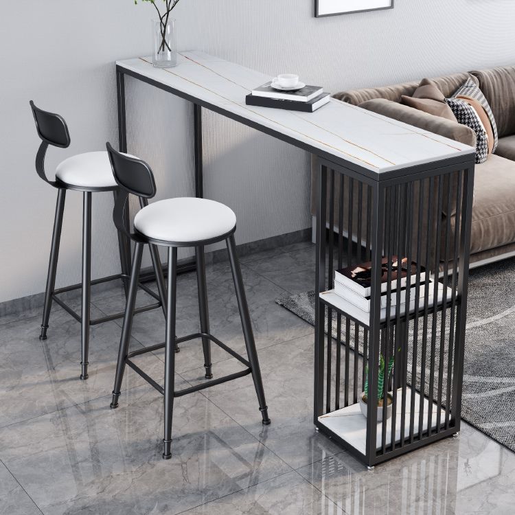Modern 1/3 Pieces Bar Table Set Rectangle Stone Table with High Stools Clearhalo 'Bar Furniture' 'furn' 'furn_home_bar_bar_sets' 'Furniture' 'Home Bars & Bar Sets' 'home_bar_bar_sets' 'Kitchen & Dining Furniture' 1200x1200_490a1b6b-79dd-4a4b-8bb6-8cd32eb24b00