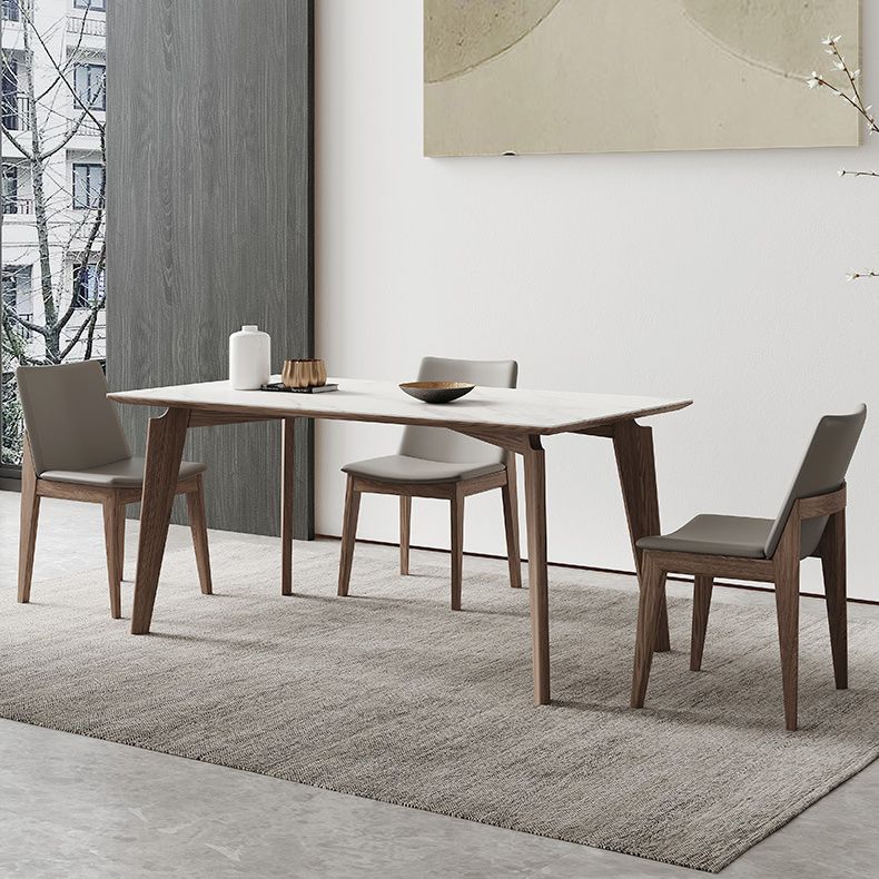Minimalist Fixed Sintered Stone Dining¬†Room¬†Table¬†with 4 Solid Wood Legs for Kitchen Clearhalo 'Dining Room Sets' 'Dining Tables & Seating' 'dining_room_set' 'Furniture' 'furniture_dining_room_set' 'Kitchen & Dining Furniture' 'kitchen&dining_furn' 'kitchen' 1200x1200_490b3378-0196-4d7c-a8f2-cb7ebdb9f6f1