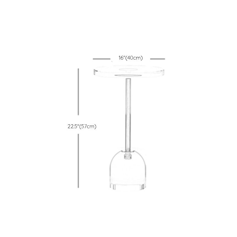 Clear Acrylic Round Side Table Set Glam Steel Pedestal End Table