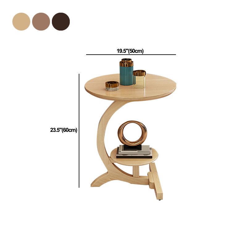 23,6 "tavolo da divano rotondo in legno in legno in legno in stile 23.6"
