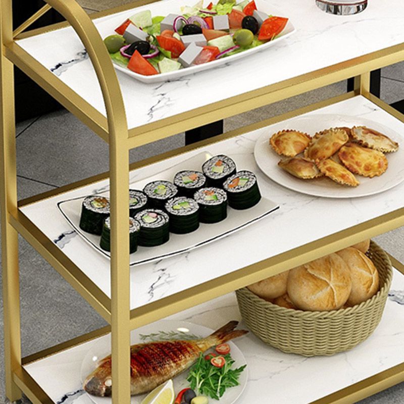 Tavolo da preparazione di stoccaggio aperto a 3 livelli Home Dining Modern Kitchen Trolley