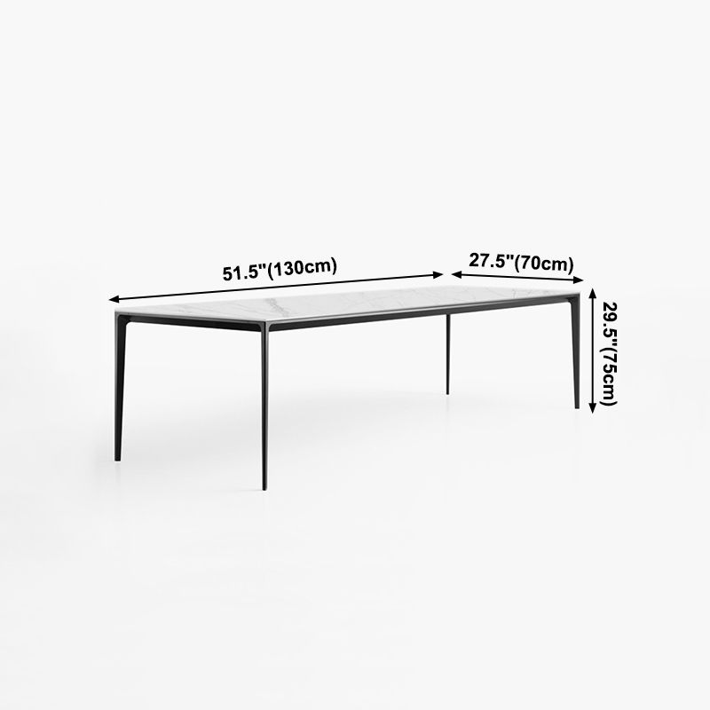 Industrial Style Sintered Stone Table 4 Legs Black Base Rectangle Table Clearhalo ' dining_table' 'Dining Tables & Seating' 'Dining Tables' 'furn' 'furn_dining_table' 'Furniture' 'furniture_dining_table' 'Kitchen & Dining Furniture' 'kitchen&dining_furn' 'kitchen' 'kitchen_dining_table' 1200x1200_490d9280-e235-4d03-9250-612181426917