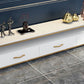 Glam TV Media Stand Console multimédia de rangement ouverte avec 3 tiroirs