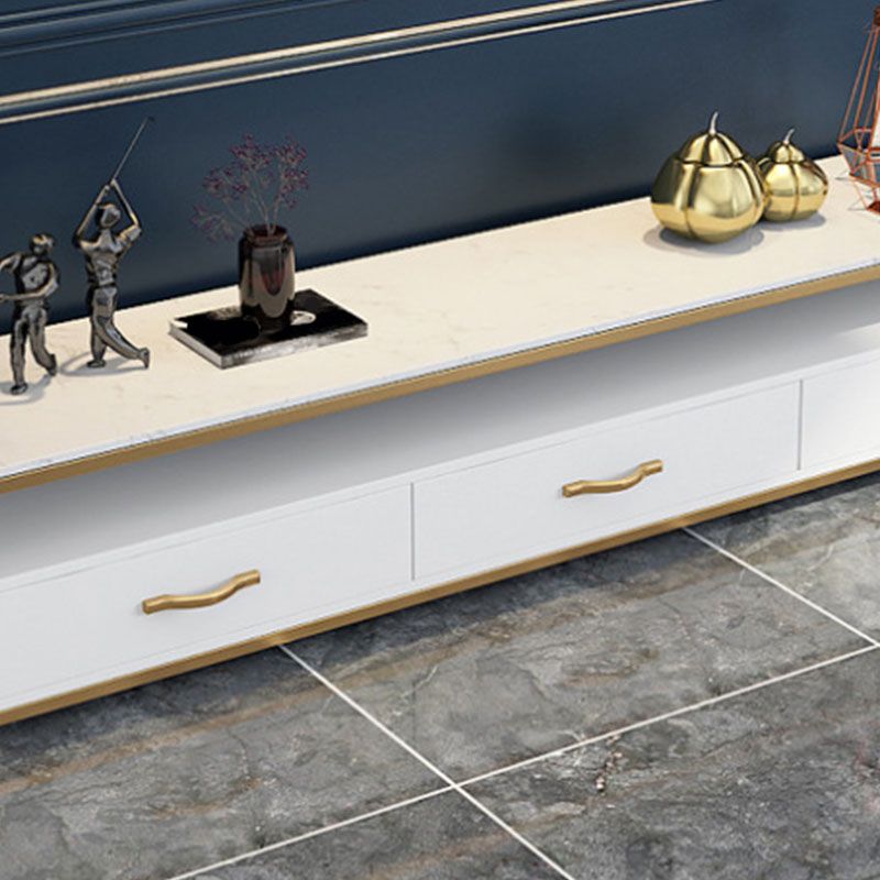 Glam TV Media Stand Console multimédia de rangement ouverte avec 3 tiroirs