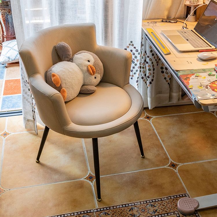 Contemporary Metal Dining Room Chair Upholstered Arm Single Dining Chair Clearhalo ' kitchen&dining_furn' 'Dining Chairs' 'Dining Tables & Seating' 'dining_chair' 'furn' 'furn_dining_chair' 'Furniture' 'furniture_dining_chair' 'Kitchen & Dining Furniture' 'kitchen' 1200x1200_49117d8c-9e3f-4be8-bc74-82d0dfc13bc2