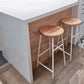 Modern Solid Wood Counter-height Stool Footrest Coffee Shop Round Bar Stools