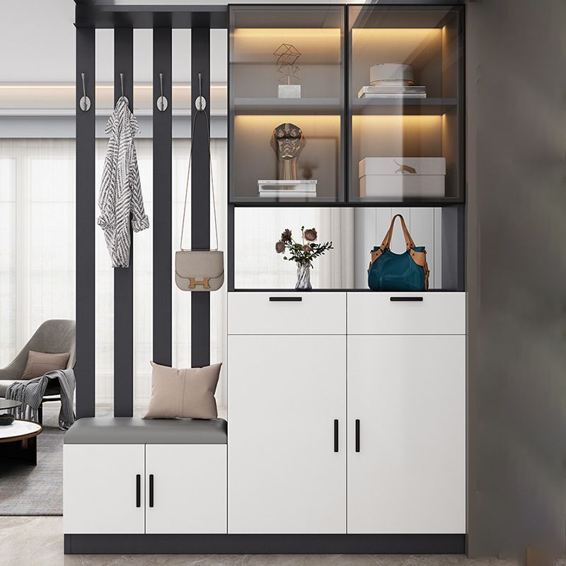 Contemporary Style Wooden 3-door Accent Cabinet with Drawer and Shelf