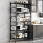 Industrial Geometric Bookcase Metal Open Back Bookcase with Wheels Clearhalo 'Bookcases' 'furn' 'furn_bookcases' 'Furniture' 'furniture_bookcases' 'Office Furniture' 1200x1200_4912dd66-5b42-4c3d-8b7b-1f8a39a2825a