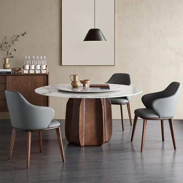 Modern Sintered Stone Dining Round Table Set 1/2/4/7 Pieces Dining Set Clearhalo 'Dining Room Sets' 'Dining Tables & Seating' 'dining_room_set' 'furn' 'furn_dining_room_set' 'Furniture' 'Kitchen & Dining Furniture' 1200x1200_491358ba-6073-40df-a673-9e044095c017