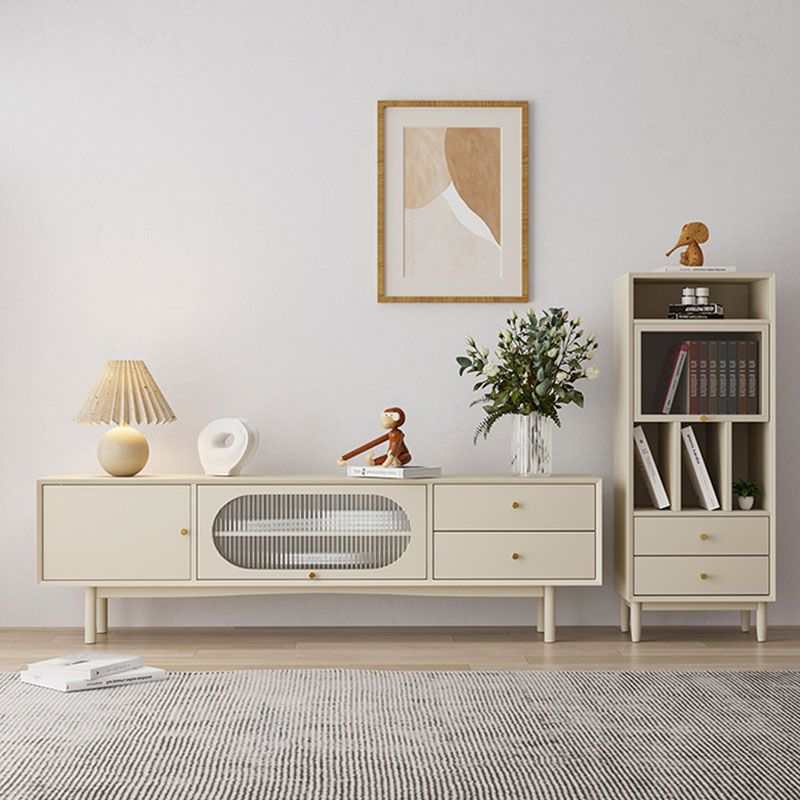 Pine Wood 22.05" H TV Stand Modern 2-Drawer 2-Door TV Stand Console Clearhalo 'furn' 'furn_tv_stands_entertainment_centers' 'Furniture' 'Living Room Furniture' 'TV Stands & Entertainment Centers' 'TV Stands & Media Storage Furniture' 'tv_stands_entertainment_centers' 1200x1200_4918ddc5-5a9c-43c3-80ec-917da0e9d898