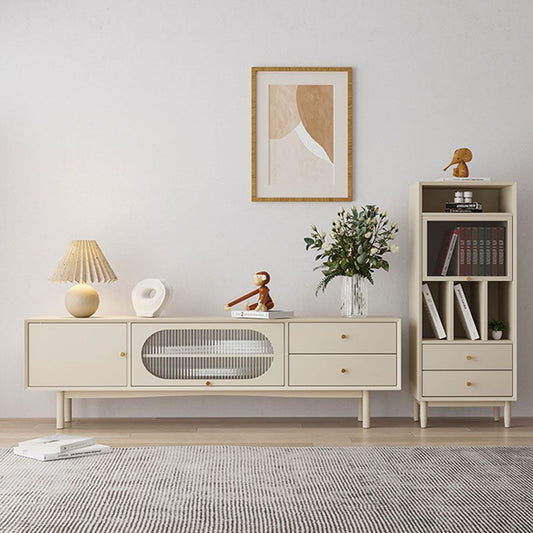 Pine Wood 22.05" H TV Stand Modern 2-Drawer 2-Door TV Stand Console Clearhalo 'furn' 'furn_tv_stands_entertainment_centers' 'Furniture' 'Living Room Furniture' 'TV Stands & Entertainment Centers' 'TV Stands & Media Storage Furniture' 'tv_stands_entertainment_centers' 1200x1200_4918ddc5-5a9c-43c3-80ec-917da0e9d898