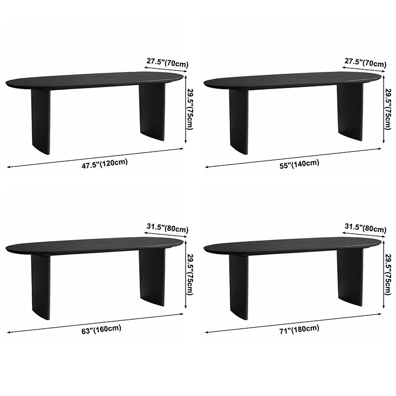 Solid Wood Contemporary Oval Dining Table Black Wood Top Table for Dining Room Clearhalo ' dining_table' 'Dining Tables & Seating' 'Dining Tables' 'furn' 'furn_dining_table' 'Furniture' 'furniture_dining_table' 'Kitchen & Dining Furniture' 'kitchen&dining_furn' 'kitchen' 'kitchen_dining_table' 1200x1200_491ac9ff-3954-4f54-b98a-3b2de8dfb849