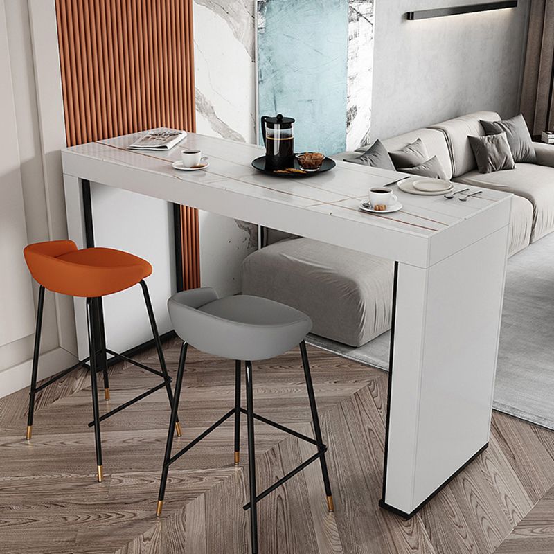 Stone Bar Dining Table Modern Bar Table with Double Pedestal Base for Dining Room Clearhalo 'Bar Furniture' 'Bar Tables' 'bar_tables' 'furn' 'furn_bar_tables' 'Furniture' 'furniture_bar_tables' 'Kitchen & Dining Furniture' 1200x1200_491c31e7-6b93-4a48-8aac-299ce22b17c9