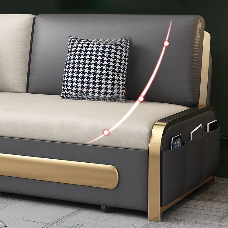 Contemporary 35.43" H Faux Leather Armless Sofa Bed For Living Room Clearhalo 'furn' 'furn_sofas' 'Furniture' 'Living Room Furniture' 'Sofa' 'sofas' 1200x1200_491df4f1-dc04-42f2-96dd-a6eb6707fcd3