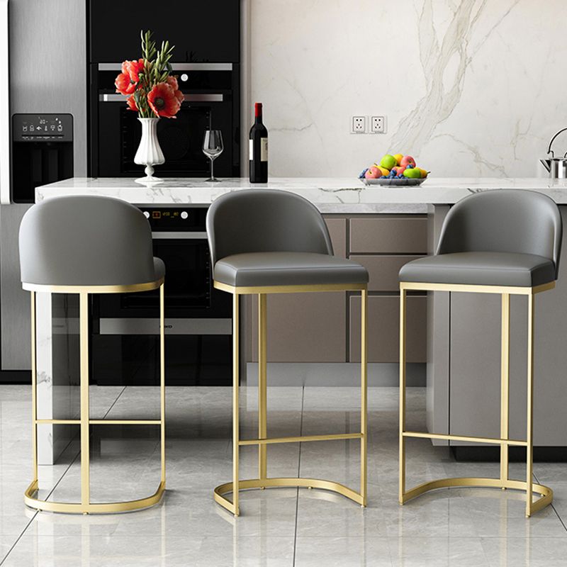 Luxury Leather Counter Stools for Kitchen Low Back Round Stools with Iron Legs Clearhalo 'Bar Furniture' 'Bar Stools' 'bar_stools' 'furn' 'furn_bar_stools' 'furniture_bar_stools' 'Kitchen & Dining Furniture' 'kitchen&dining_furn' 'kitchen' 'kitchen_furn' Furniture' 1200x1200_491e7ba7-f652-45b5-a173-7d3e57868439