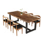 Industrial Style Solid Wood Top Dining Table Sets with Trestle Base Table Dining Table Furniture Clearhalo 'Dining Room Sets' 'Dining Tables & Seating' 'dining_room_set' 'furn' 'furn_dining_room_set' 'Furniture' 'furniture_dining_room_set' 'Kitchen & Dining Furniture' 'kitchen&dining_furn' 'kitchen' 1200x1200_491f35f7-daf7-4528-b5c0-1bd0cd788622