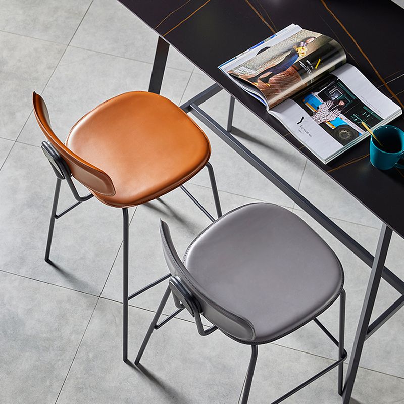 Nordic Style Leather Seat Backrest Bar Chair Front Desk High Chair Clearhalo 'Bar Furniture' 'Bar Stools' 'bar_stools' 'furn' 'furn_bar_stools' 'Furniture' 'Kitchen & Dining Furniture' 1200x1200_49202908-f1fa-47a6-b865-95562cfd2ca5