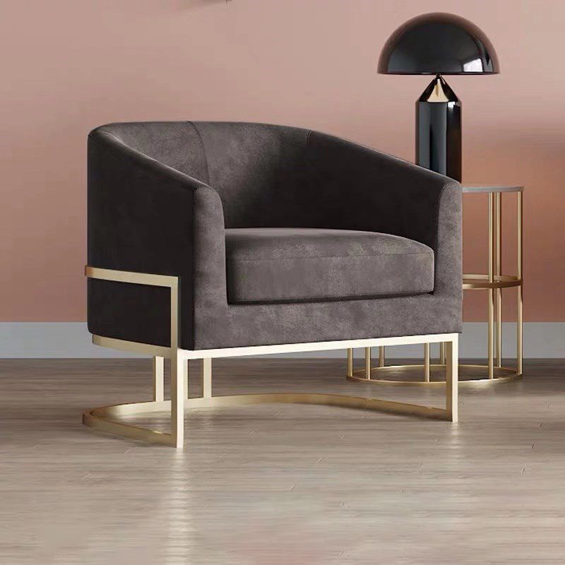 Contemporary 28" Wide Fixed Back Sloped Arms Sponge Barrel Chair Clearhalo 'Accent Chairs' 'accent_chairs' 'Chairs & Seating' 'furn' 'furn_accent_chairs' 'Furniture' 'Living Room Furniture' 1200x1200_49220edc-133d-4273-90a7-fa9e65abb950