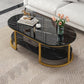 Glam Style Coffee Table Oval Slate Single Coffee Cocktail Table Clearhalo 'Coffee & Accent Tables' 'Coffee Tables' 'coffee_tables' 'furn' 'furn_coffee_tables' 'Furniture' 'Living Room Furniture' 1200x1200_49231acb-2733-474a-9c1b-bb532dd92bbd