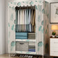Contemporary Style Metal Wardrobe Cloth Rod Included Wardrobe Closet With Shelves