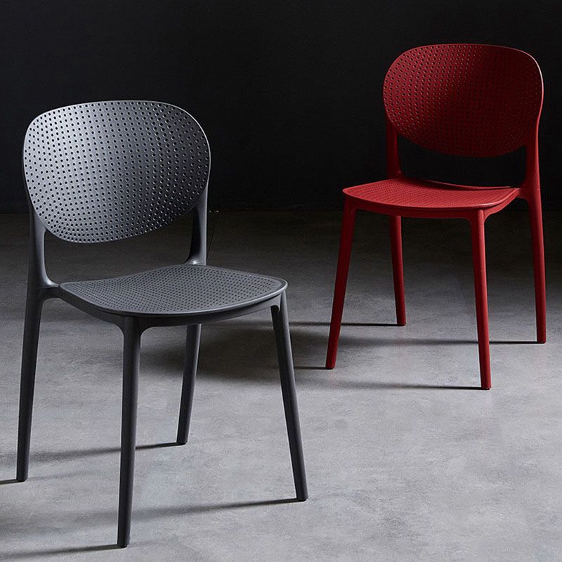 Contemporary Dining and Accent Chair Matte Finish Plastic Open Back Armless Chair Clearhalo ' kitchen&dining_furn' 'Dining Chairs' 'Dining Tables & Seating' 'dining_chair' 'Furniture' 'furniture_dining_chair' 'Kitchen & Dining Furniture' 'kitchen' 1200x1200_4924a09c-3d24-46f8-8b09-b0eadc4a469f