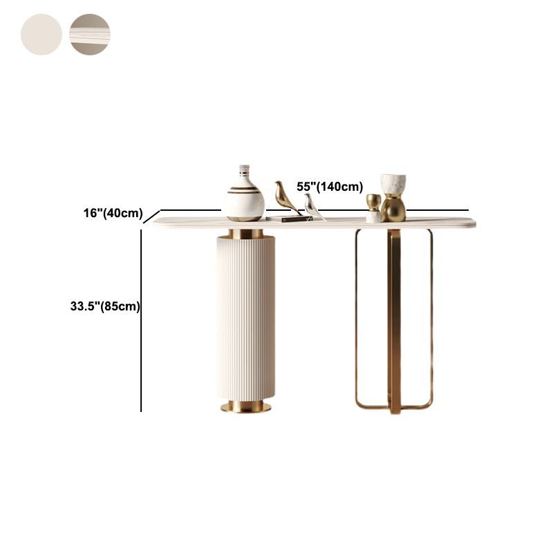 Tavola della console da 33,46 "H con parte superiore a forma di rettanglel, tavolo di accento con base metallica