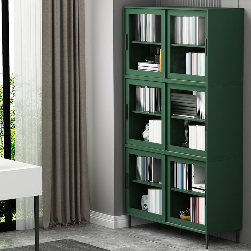 Scandinavian Standard Bookcase Engineered Wood Green Bookshelf with Cabinets Clearhalo 'Bookcases' 'furn' 'furn_bookcases' 'Furniture' 'Office Furniture' 1200x1200_492582a1-3939-4222-ac93-e4b83b4b5c39