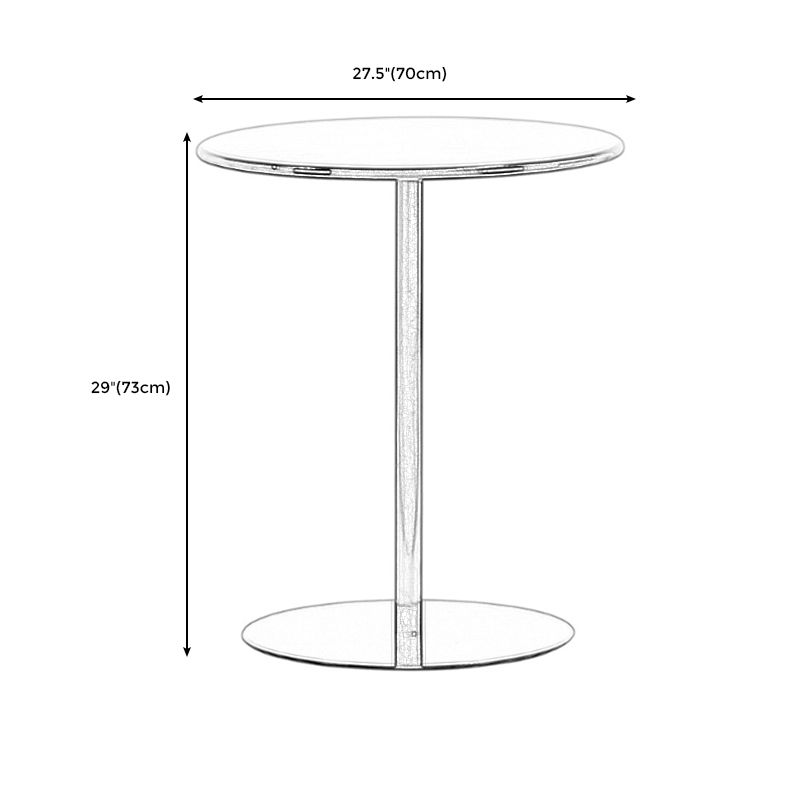 Round Metallic Side Table Contemporary Pedestal Side End Table Clearhalo 'Coffee & Accent Tables' 'End & Side Tables' 'end_side_table' 'Furniture' 'furniture_end_side_table' 'Living Room Furniture' 1200x1200_4925f847-11ba-4315-b10d-c6fc6f5d471a