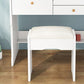Scandinavian Engineered Wood Dressing Table Set with Mirror and Padded Stool