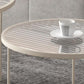 Salontafel met 4 poten, koffiecocktailtafel met glazen blad en plank